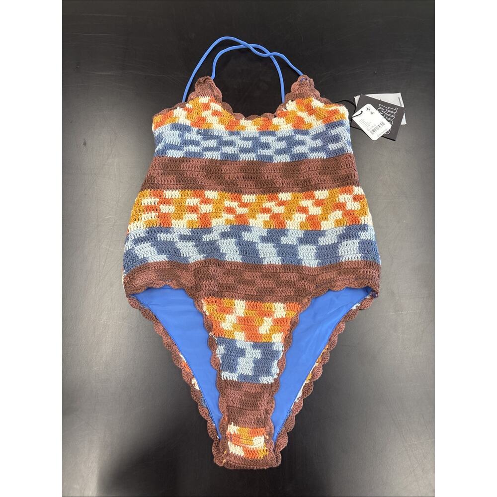 It's Now Cool x Free People The Showtime One-Piece Swimsuit M-L Color Azul NEW!